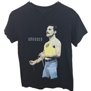Official Freddie Mercury Queen Rock Band Black Tshirt Size Small